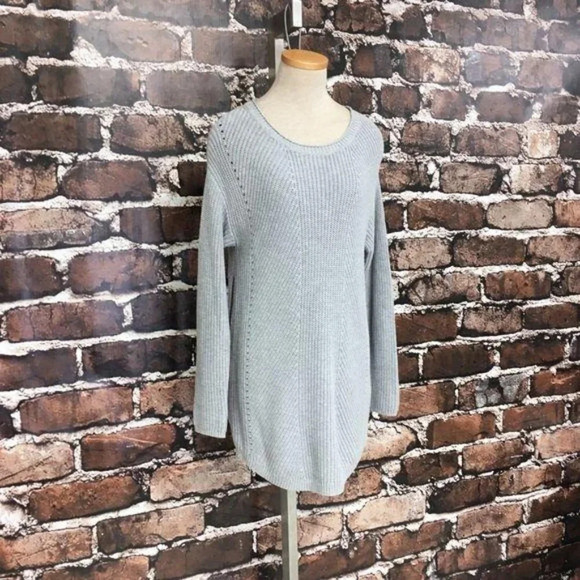 Caslon Sweater Nordstrom Pullover Knit Tunic Grey Small - Picture 6 of 15